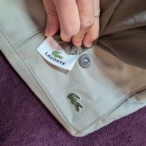 Lacoste Messenger Bag. Military Style vintage L75 New Casual 15 Grey